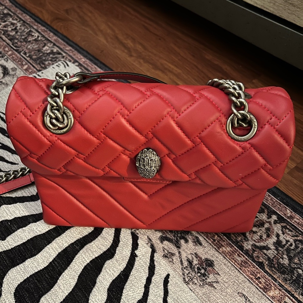 Red quilted purse